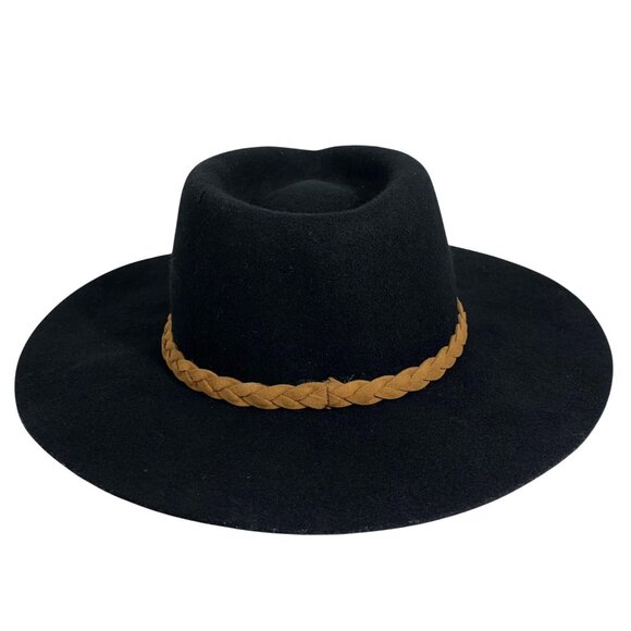 Womens Classic Wide Brim Felt Fedora Travel Western Fashion Hat Braided Band - Picture 3 of 9